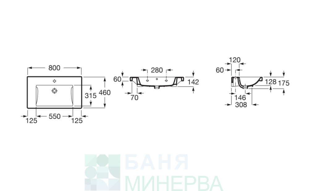 ATRIA 80 см Шкаф за баня с 2 бр чекмеджета с мивка THE GAP ROCA - Image 5