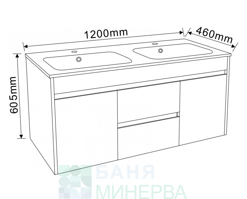 ICP 12060 Шкаф за баня с мивка - Image 4