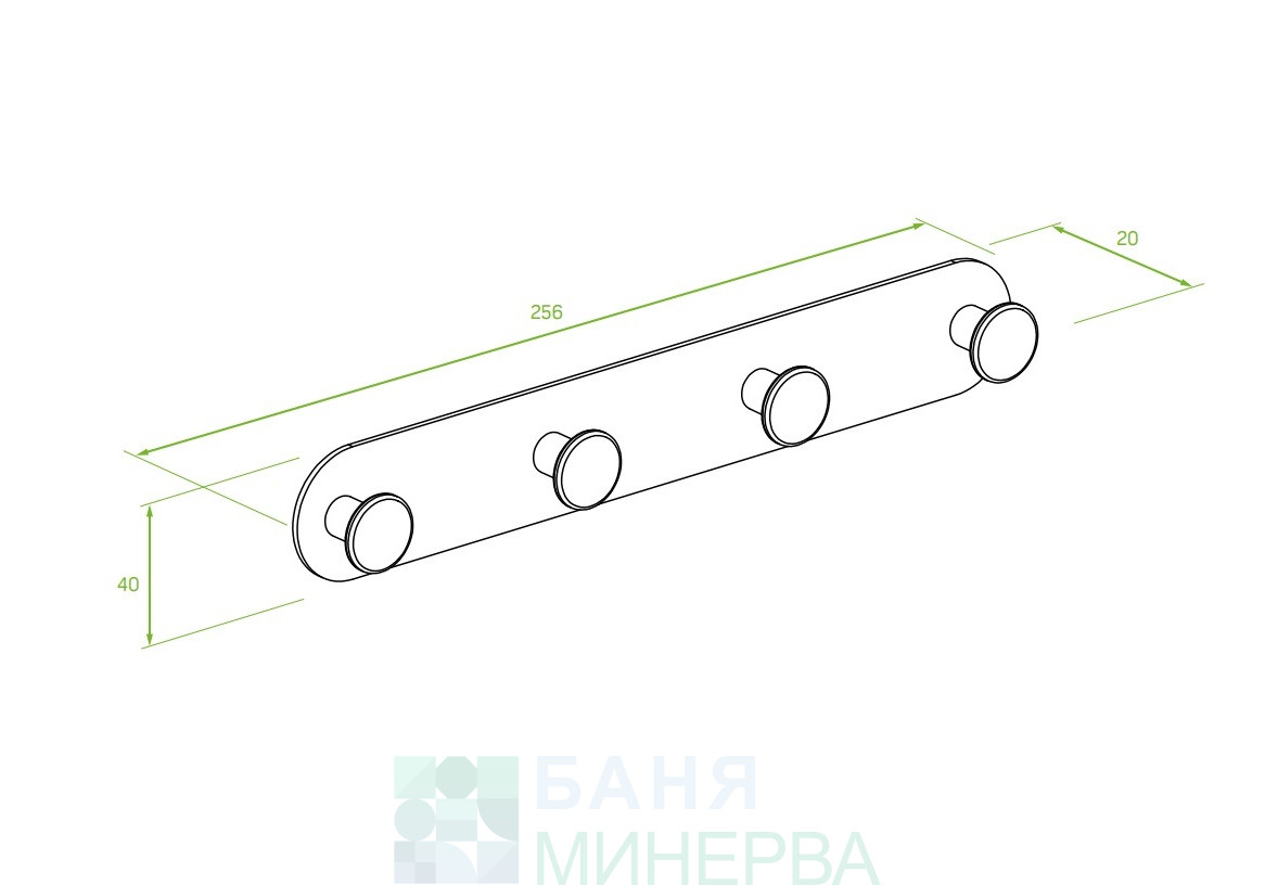 LAVEO ALM G14S MIRI Четворна закачалка за кърпи Злато Гланц - Image 2