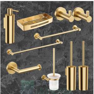 Omnires Modern Project Brushed gold Четка за тоалетна стенна Злато мат