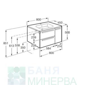 ROCA A851612806 Шкаф Lago Unik 80cm бял