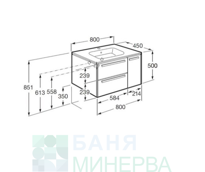 ROCA A851612806 Шкаф Lago Unik 80cm бял - Image 2