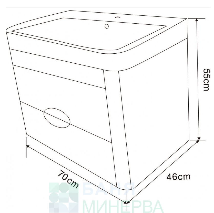 ICP 7046WOODEN PVC Мебел за баня Шкаф с мивка 70 см - Image 2