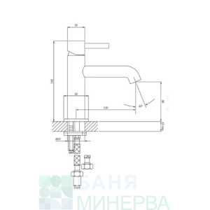 OMNIRES Y Brushed gold Y1210NGLB Смесител за мивка Злато мат