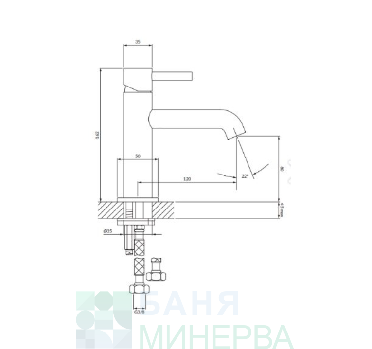 OMNIRES Y Brushed gold Y1210NGLB Смесител за мивка Злато мат - Image 2