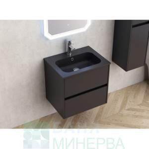 BG 5955MB БЛЕЙК + УМИВ 5953B-2 BLACK PVC Мебел за баня