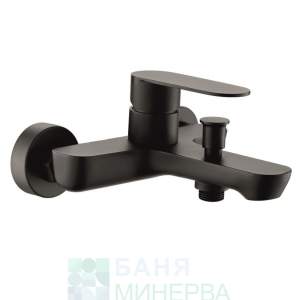 6491191MB ЕЛИНОР MATT BLACK Месингов смесител вана-душ Черен мат