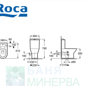 ROCA NEXO A342642000 Моноблок долепен до стената