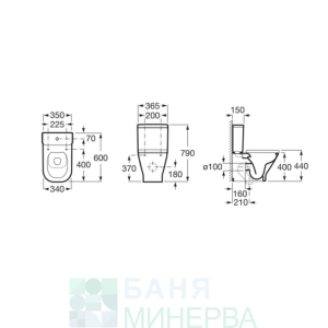 ROCA Моноблок The Gap Square COMPACT RIMLESS A34273A000 + A341470000 + A801732001