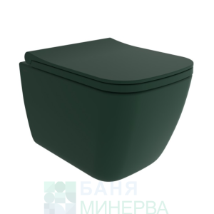 BOCCHI QUADRO Rimless Висяща тоалетна чиния зелен мат 49 см
