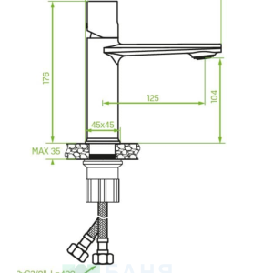 LAVEO TORES BVT 722D Черен Смесител за умивалник