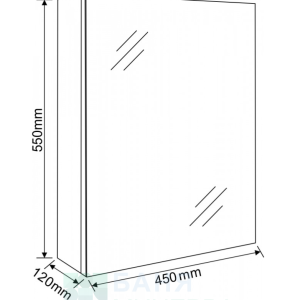 ICMC 4512-55 PVC шкаф огледало за баня 45 см