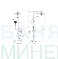 ПРОМО Душ система със стенен едноръкохватков смесител Ideal standard, черен мат BD584XG ALU+ CERAFLOW