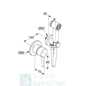 KLUDI BOZZ 389983976 Хигиенен душ Черен мат