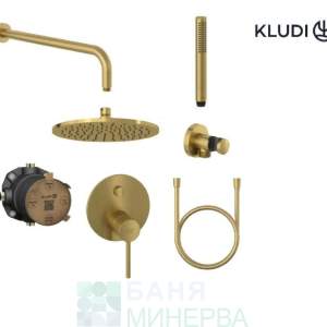 KLUDI BOZZ Golden Brush Slimboxx Душ система за вграждане матирано злато