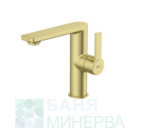 A5A405FVA0 Смесител за умивалник ROCA Targa със странична ръкохватка, brushed brass - Image 2