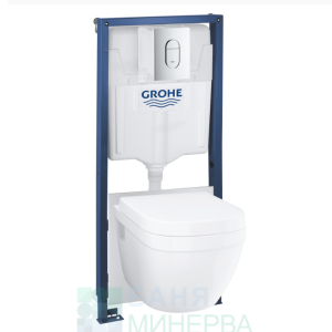 GROHE 36503000 SOLIDO 5 в 1 Структура + конзолна тоалетна чиния Rimless +капак забавено падане и бутон 38844000 шумоизолация