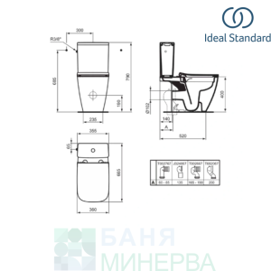 IDEAL STANDARD T5348HY Моноблок IS I.LIFE B Rimless technology покритие Smart Guard+