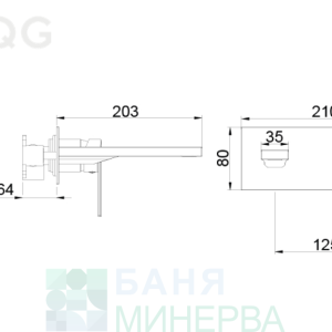 AQG ALPHA ONE 01ALC170NG Black Matt Смесител за мивка за вграждане Черен мат