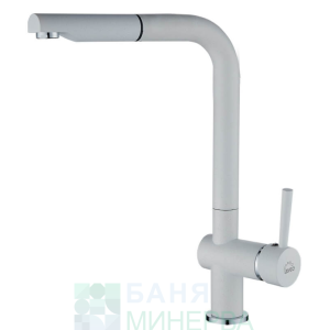 LAVEO LUNA BLZ 669D Кухненски смесител Бял гранит с изтеглящ се душ