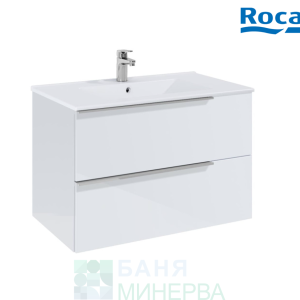 ROCA A852019806 Шкаф Elegant plus 80 бял гланц с 2 чекмеджета и умивалник