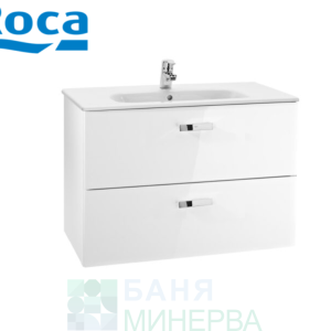 ROCA A855852806 Долен шкаф Victoria бял с хром дръжки 80cm и умивалник