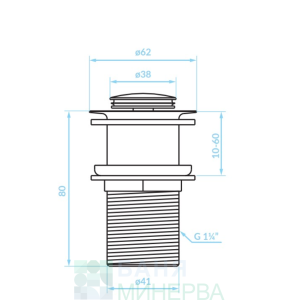 Златен клик сифон без преливник Laveo  CKK G1R2