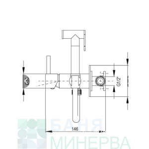 AQG TAUS 34TAU0010920 Brushed gold Хигиенен душ за вграждане