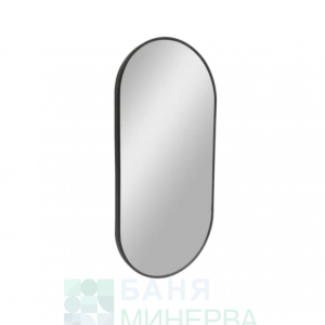 PROGETTO Огледало с черен мат метална овална рамка 40х80см