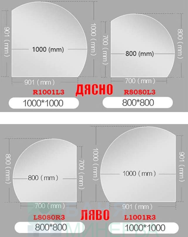 ЪГЛОВО LED Огледало за баня с нагревател Ф100см R1001L3 - Image 4