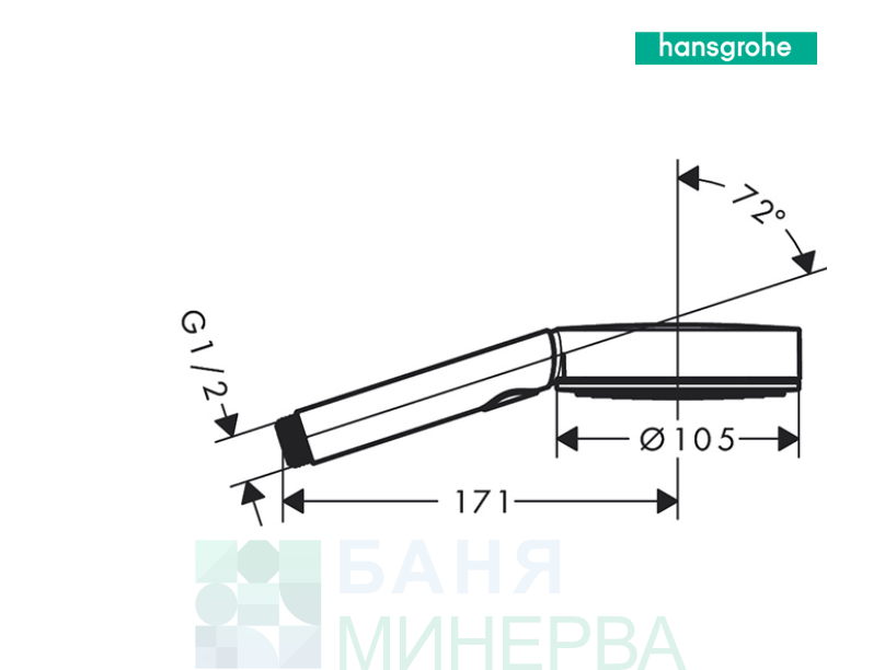 HANSGROHE ПРОМО 24110670 Pulsify Select S 105 Слушалка с 3 функции - черен мат - Image 2