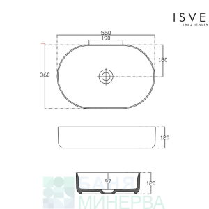 ISVEA INFINITY 10NF65055-2Z BLUE Мивка за върху плот Син Мат 55-36-12
