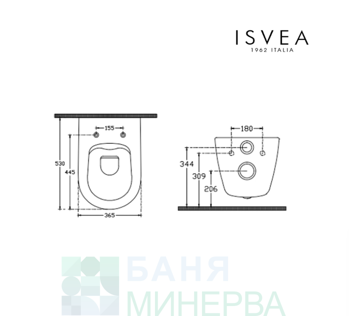 ISVEA INFINITY Конзолна тоалетна чиния Clearim Plus BLUE Син Мат Комплект с дъска - Image 2