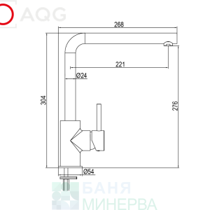 AQG COLORS 05COL500OC  Кухненски смесител  Г-образен Brushed Gold