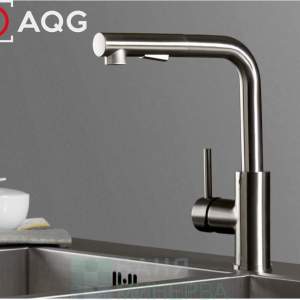 AQG INOX FAN 05FAN510IS Кухненски смесител с изтеглящ се душ Хром