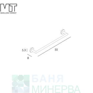 ECO MANILLONS TORRENT 6501 047 bronce cepillado Пръчка-Хавлийник 55 см Бронзе Мат
