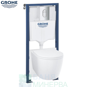 GROHE 103849SH00 Solido 4 в 1 Комплект Структура за вграждане и Тоалетна чиния