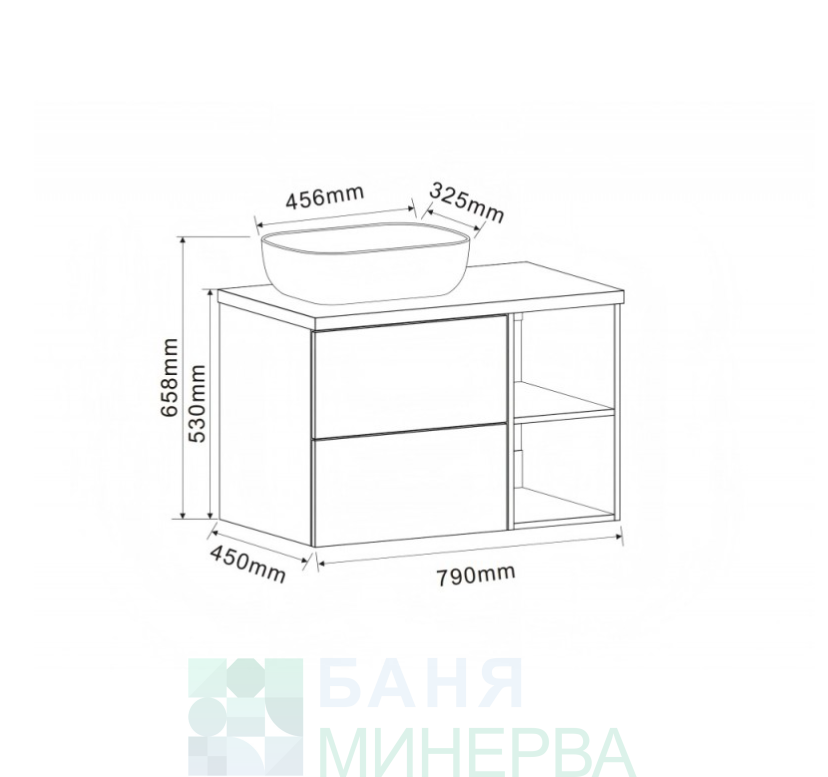 ICP 8046-53 Мебел за баня 80 см без мивка - Image 4