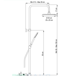 AQG Alpha Nite 21NITC25ASB11 Satin Nickel Душ система с чучур Сатен никел