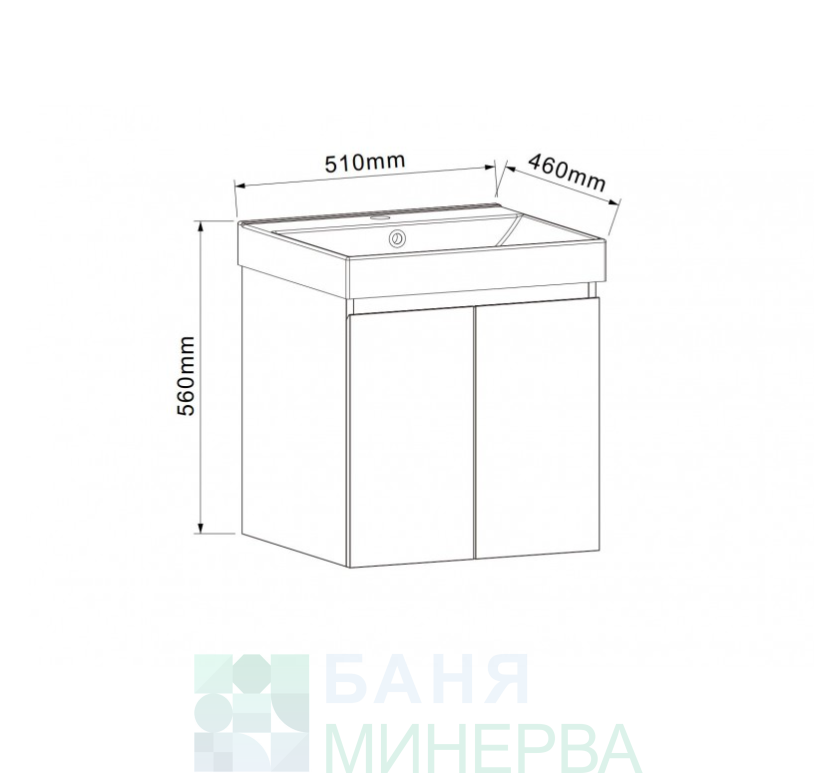PVC шкаф за баня ANIELA-50 5156-50 с умивалник - Image 3