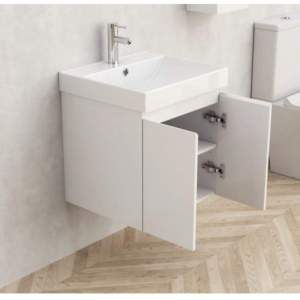 PVC шкаф за баня ALDENE-50 5155-50W с умивалник 5953-51 см