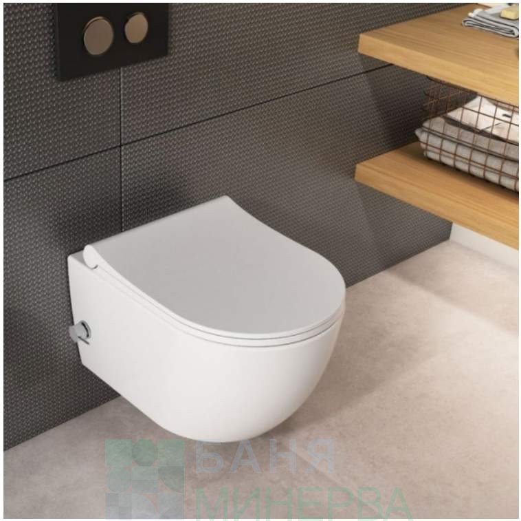 Quarter Bath Deep конзолна тоалетна чиния с биде и смесител - Image 4