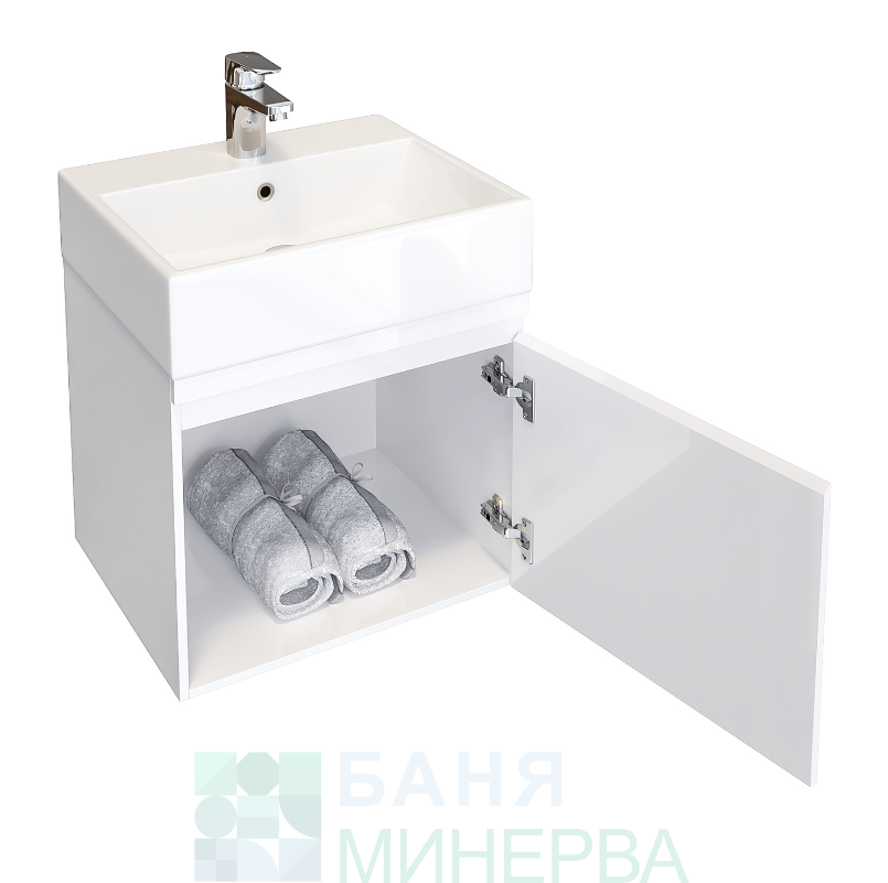 TRIANO Тринити 50 PVC долен шкаф за баня с мивка - Image 2