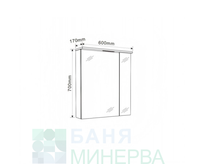 ANIELA-60 6019-60 Горен Шкаф Огледало 60 см PS001 - Image 3