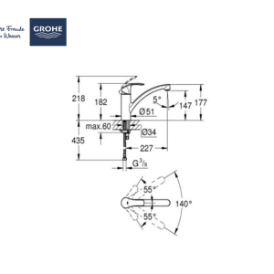 GROHE 33281003 EUROSMART NEW Кухненски смесител