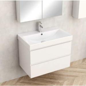 PVC Шкаф за баня AKADIA 75 6038-75W +умивалник 5953W-76 см