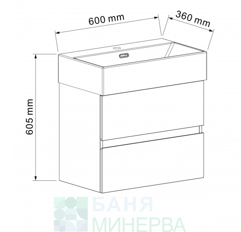 PVC шкаф COMPACT 5847 с черен умивалник 6036MB - Image 2