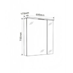 ALDENE 60 6017-60W PVC Шкаф огледало с LED