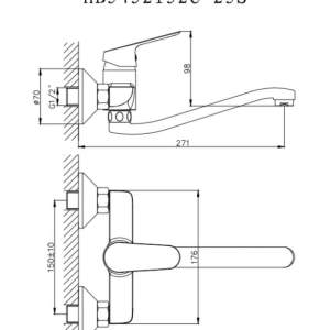 Кухненски месингов стенен смесител LINNI ICF 5452152