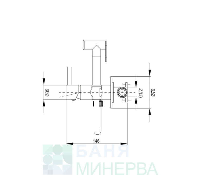 AQG TAUS 34TAU0011120 Satin Nickel Хигиенен душ Сатен никел - Image 2